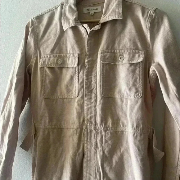 Madewell Garment-Dyed Zip-Front Coverall Jumpsuit Pink Size S NWOT - Picture 15 of 15